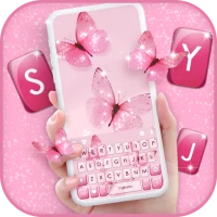 Hình nền bàn phím Pink Butterf